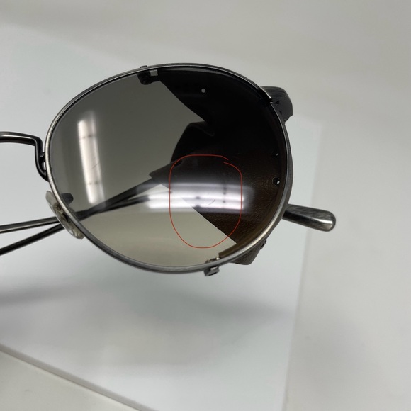 Oliver Peoples x Brunello Cucinelli Cesarino L brown leather sunglasses round - Picture 10 of 12